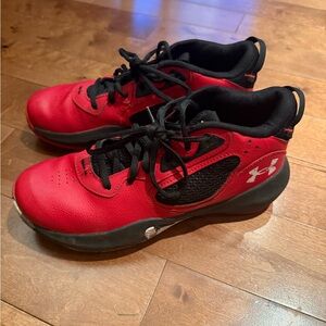 Under Armour Kids Red and Black Sneakers